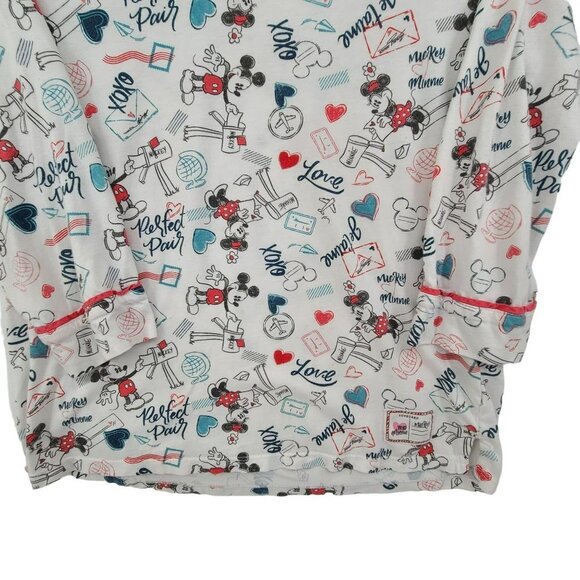 Disney Women's Pajama Set White  with graphics Size M - Picture 2 of 15